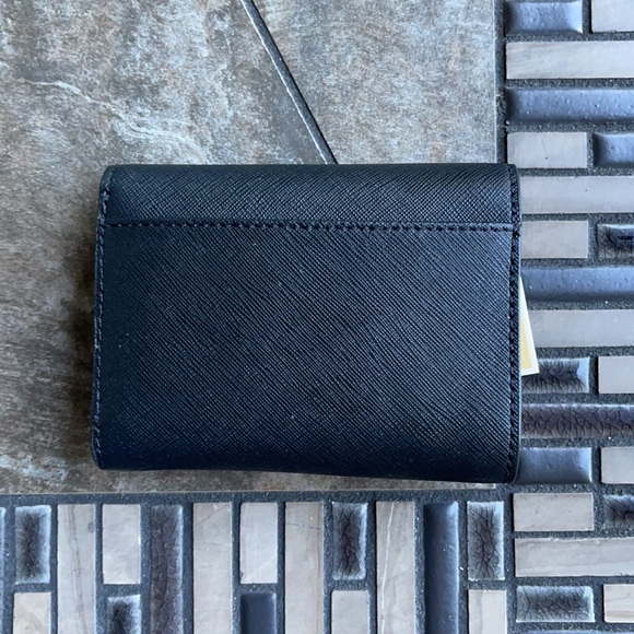 MICHAEL KORS JET SET TRAVEL MEDIUM FLAP BIFOLD WALLET BLACK - Picture 5 of 16